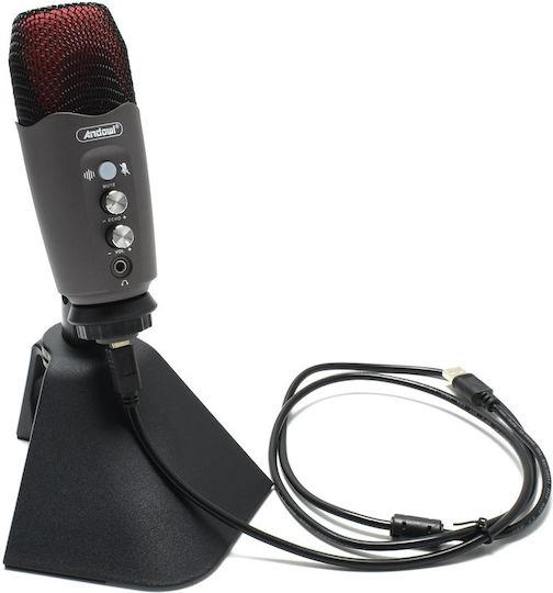 Andowl Q-MIC995 Condenser Microphone USB Tabletop for Vocals in Gray Color