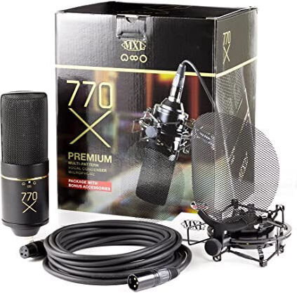 MXL 770X Condenser Microphone XLR Shock Mounted for Vocals