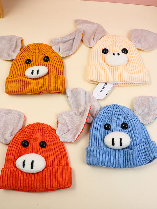 Kids Beanie Knitted Blue