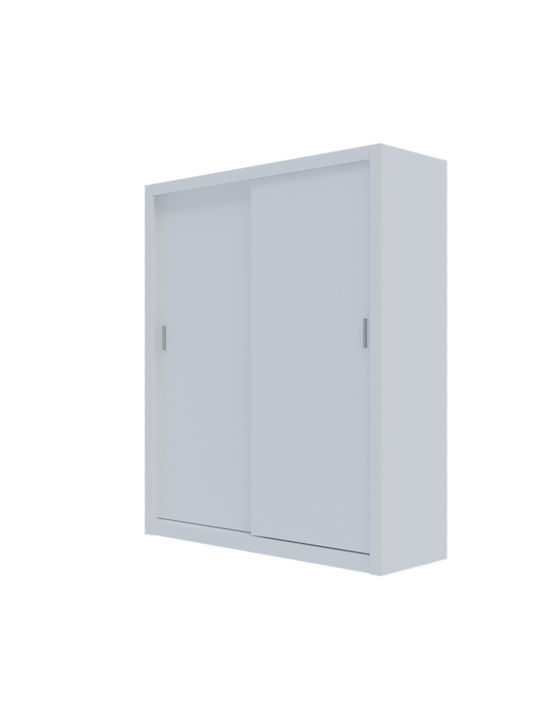 Ușă dublă Dulap de Haine Glisare Reflex Alb 180x60x215cm