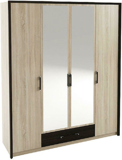 Four Door with Mirror Scarlet 180x58x212cm Four Door with Mirror Scarlet 180x58x212cm