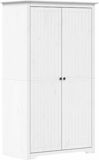 Δίφυλλη Ντουλάπα 101x52x176.5cm Λευκή