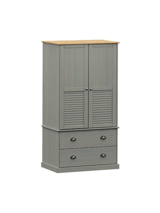 Double Door Wardrobe Gray 90x55x176cm