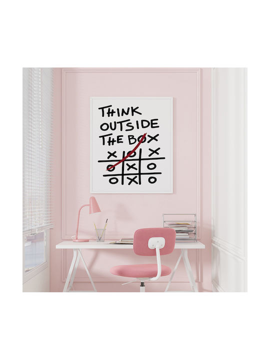 Quote Poster Think Outside Box Pq188 21cm X 30cm Κορνίζα Φυσικό Ξύλου Μπεζ