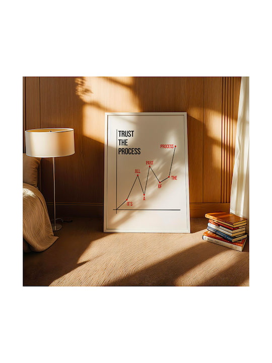 Quote Poster Trust Process Pq180 50cm X 70cm Black Wooden Frame