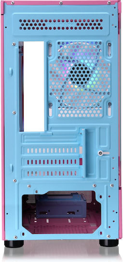 Thermaltake View 170 TG Gaming Micro Tower Computer Case with Side Window and ARGB Lighting Pink
