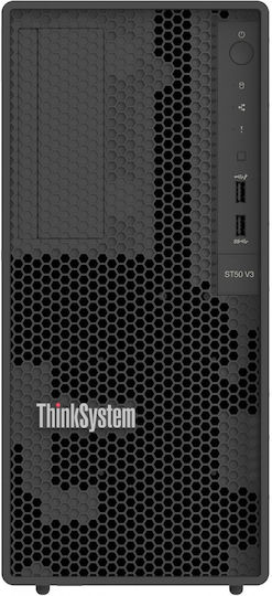 Server Lenovo Thinksystem St50 V3 7df31002ea Octa-core Intel Xeon 6353p 2.7/5.4 GHz 32 GB DDR5 Udimm 2x 960 GB SSD 2x 1 GbE Lan 1x USB 3.2 Gen 2 Type-C 4x USB 3.2 Gen 1 Type-A Ohne Betriebssystem 500 W PSU