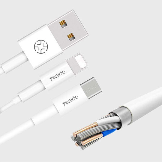 Yesido CA-22 USB to Lightning Cable Λευκό 1.2m (127363)