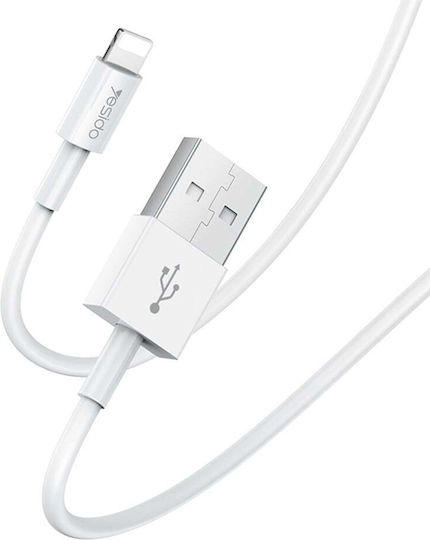 Yesido CA-22 USB to Lightning Cable Λευκό 1.2m (127363)
