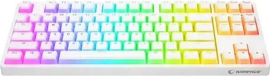 Rampage Ghost Gaming Mechanical Keyboard Tenkeyless with Huano Red switches and RGB lighting (English US) White