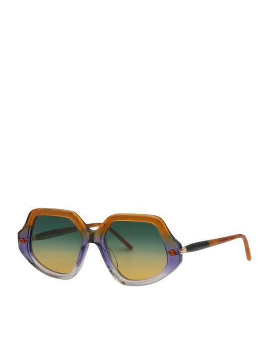 Kuboraum Unisex Sunglasses With Multicolour Horn-Rimmed Frame And Multicolour Gradient Lens