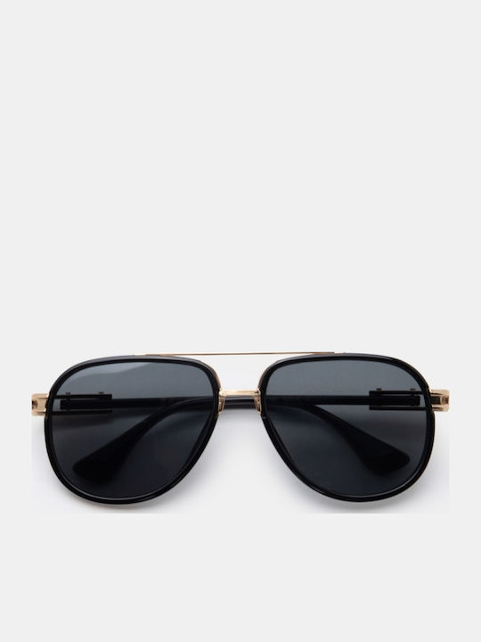 Luigi Ochelari De Soare Unisex Cu Ramă Metalică Neagră Și Lentile Negre 4869801