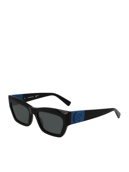 Longchamp Black Sunglasses With Horn-Rimmed Frame