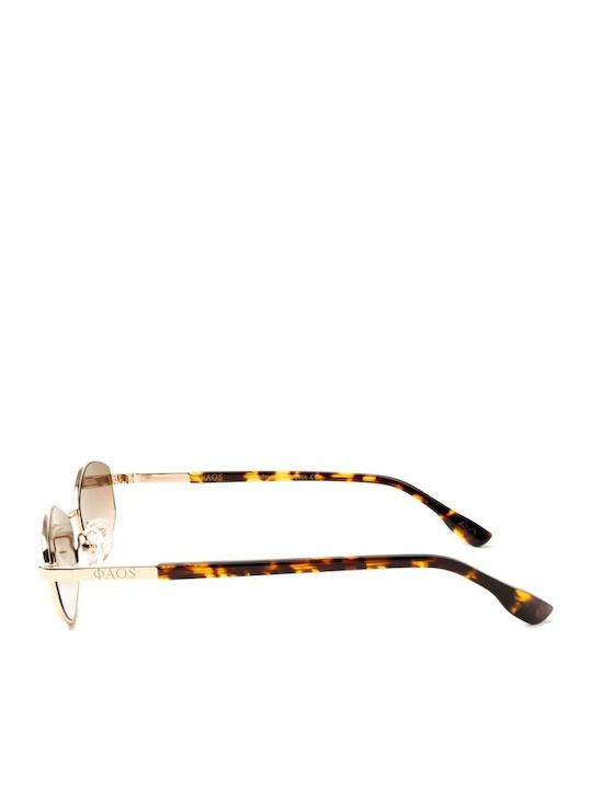 Faos Damentaglasses mit Goldenem Metallischem Rahmen und Goldener Verlaufsfarbe Brille ARIADNE-1