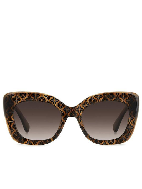 Kate Spade Unisex Ochelari De Soare Cu Ramă Din Plastic Maro Tortoise Și Lentile Maro Degrade KS-KALIE-2/G/S-09Q