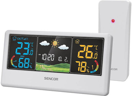 Sencor SWS 4100 W Kabelloser Wetterstation Digital Tischplatte