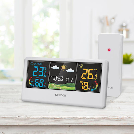 Sencor SWS 4100 W Kabelloser Wetterstation Digital Tischplatte