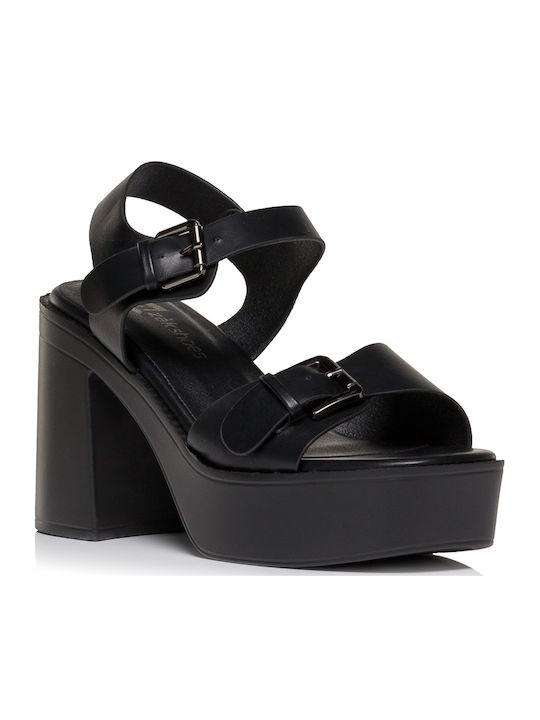 Zak Women's Black Sandals Chunky Heel Adjustable Straps