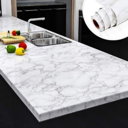 3d Self-adhesive Marble-style Wallpaper Waterproof Strong Adhesive Easy To Install Kitchen Countertops Furniture White Black