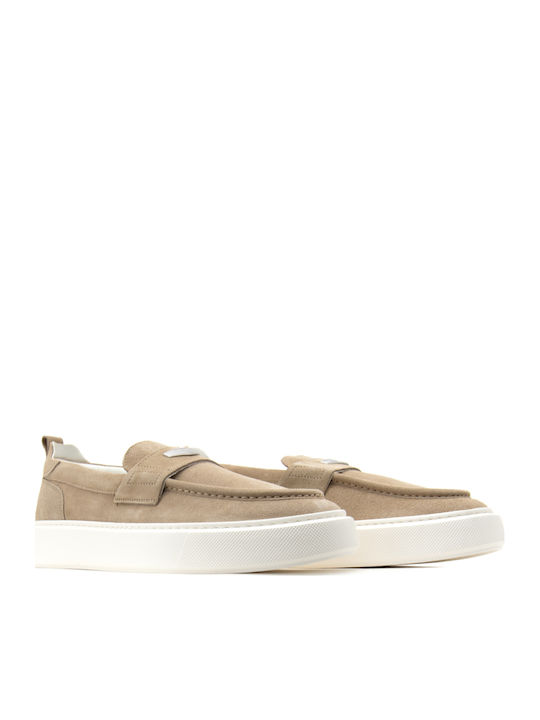 Suede Ανδρικά Loafers σε Μπεζ Χρώμα