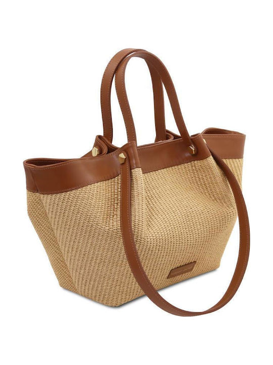 Straw Women's Shoulder Shopper Bag Gold