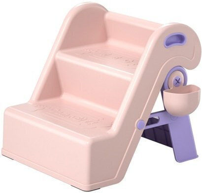 Little Mom Foldstep Suport Pentru Copii Roz Pliabil Cu Două Trepte Compact Design Ergonomic Mâner Integrat Accesoriu Practic Detasabil