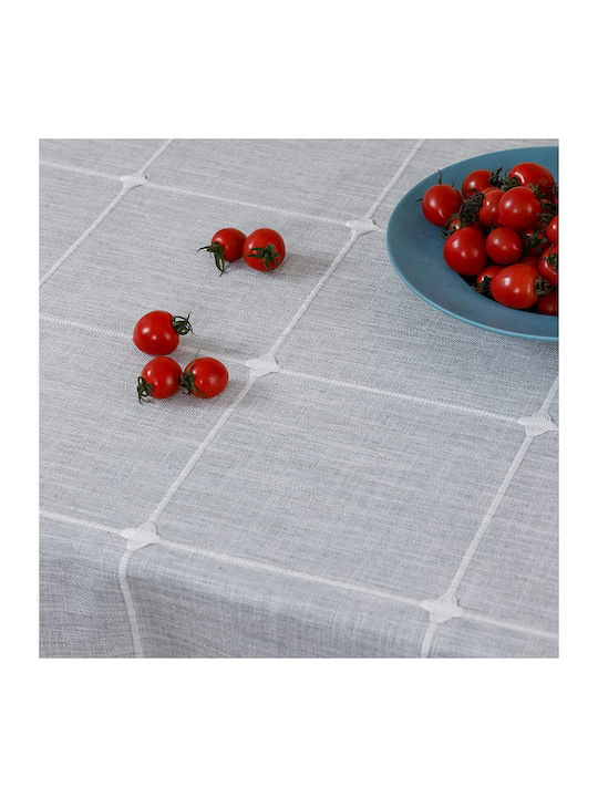 FRIPIA Față De Masă Din In Cu Broderie Gri 140x220cm