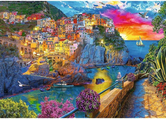 Plimbare de Seară în Cinque Terre Puzzle 2D 1000 Piese