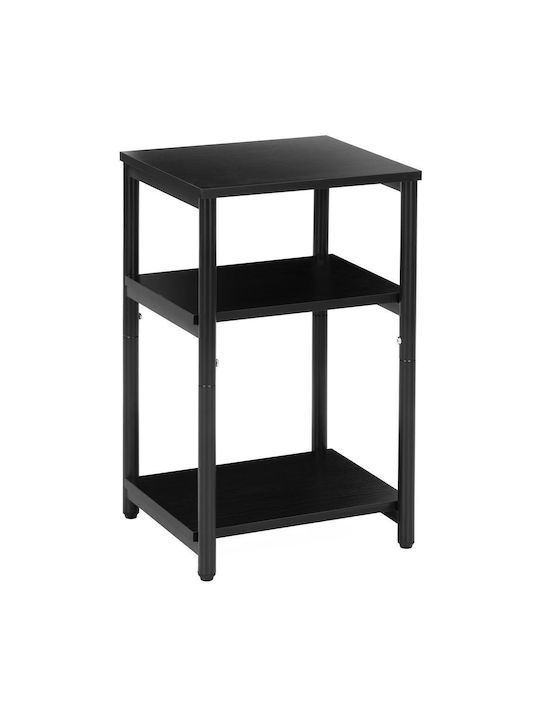 Нощно Шкафче Дървено с Метални Крака Черно 35x31x59см