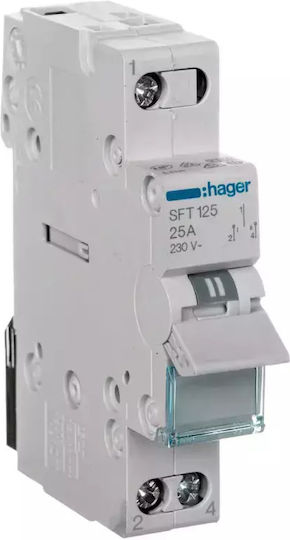 Hager Μονοπολικός Διακόπτης Ράγας 230V 25A