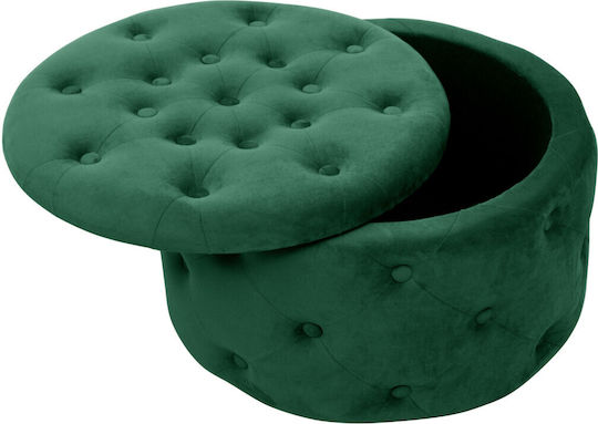 Taburet Camera De Zi Cu Spațiu De Depozitare Tapițat Cu Catifea Alia Verde 55x30x30cm