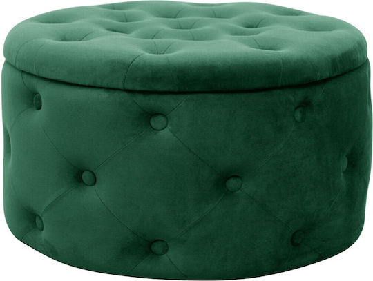 Taburet Camera De Zi Cu Spațiu De Depozitare Tapițat Cu Catifea Alia Verde 55x30x30cm