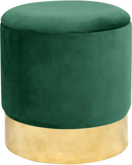 Taburet Camera De Zi Cu Spațiu De Depozitare Tapițat Cu Catifea Verde 39x39x40cm