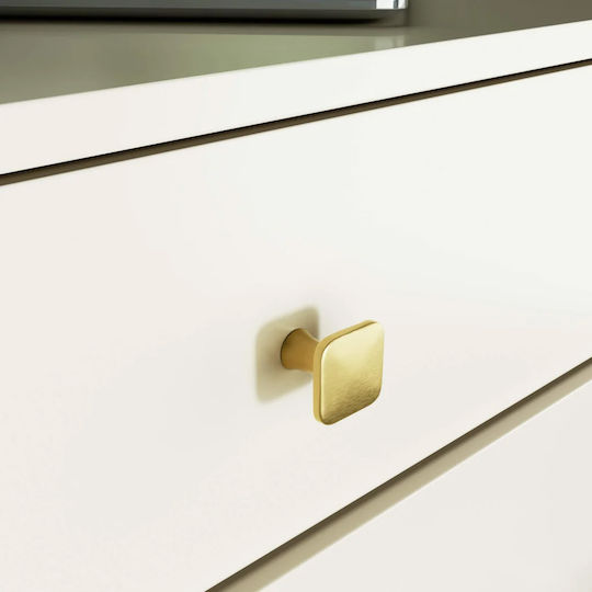 Wooden Bedroom Chest of Drawers with 4 Drawers Cashmere 60x37x73cm