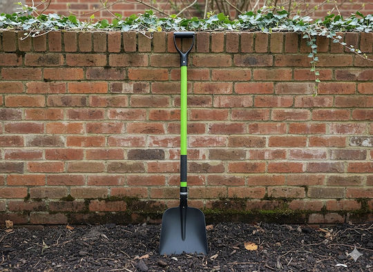 Lopată Nisip Materiale Vrac 120 Cm Mâner Din Fibra De Sticlă Lamă Din Oțel Negru Verde