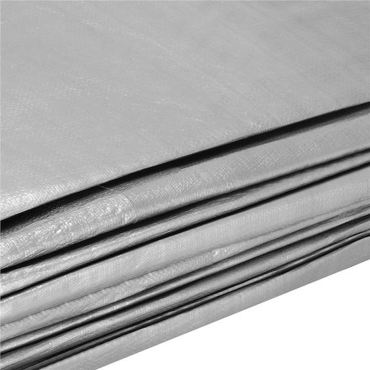 Pânză Impermeabilă De Acoperire 260gr/m² 8x6m Greu Tip Gri