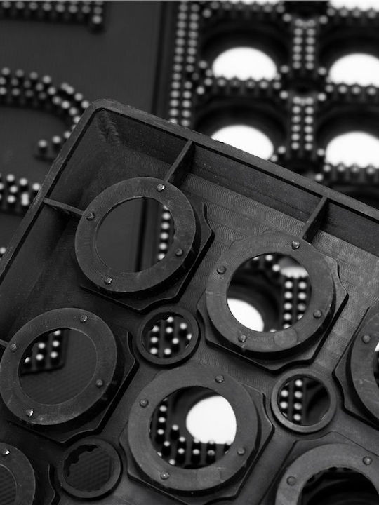 Non-Slip Rubber Black Doormat 75x45cm Thickness 13mm