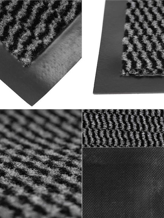 Non-Slip Black Doormat 90x60cm Thickness 4mm
