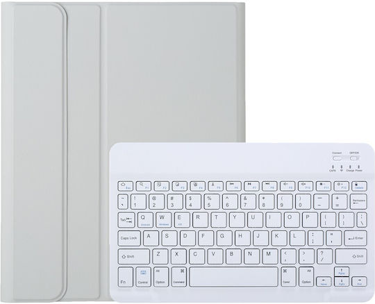 Αποσπώμενο Bluetooth Flip Cover με Πληκτρολόγιο στα Αγγλικά US Γκρι (Samsung Galaxy Tab A11 Plus)