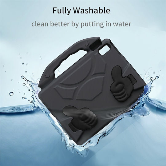 Kidsafe Shockproof Thumb Kickstand Back Cover Ανθεκτική για Παιδιά Μαύρη (Ipad Air 11 (2025 / 2024) Ipad Air 10.9 (2022))