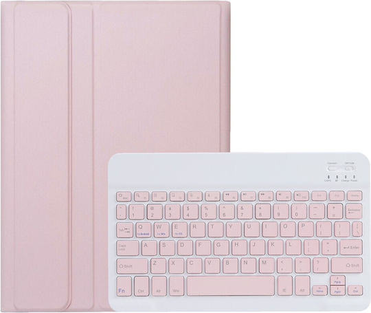 Abnehmbarer Bluetooth Klappdeckel mit Tastatur Rosa (Samsung Galaxy Tab A11+)