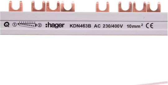 Hager Sammelschiene elektrische Schalttafel 4P 63A 57 Elemente Splitter KDN463B