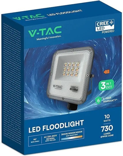 V-TAC Pro Στεγανός Προβολέας LED 10W Ψυχρό Λευκό 6500K IP65