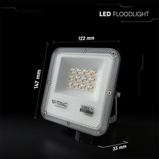 V-TAC Pro Στεγανός Προβολέας LED 10W Ψυχρό Λευκό 6500K IP65