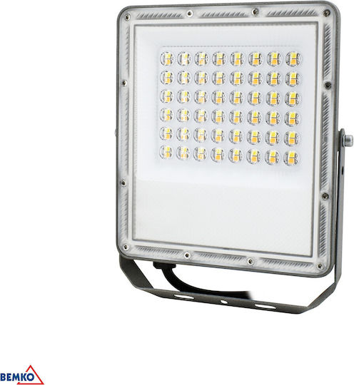 Bemko Στεγανός Προβολέας LED 100W Φυσικό Λευκό 4000K IP65
