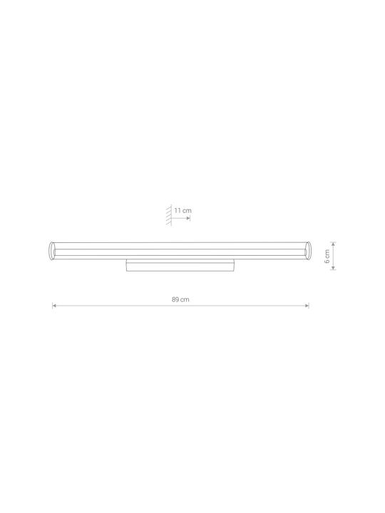 Nowodvorski Ion L Modern Lamp Wall with Integrated LED and Warm White Light Gray 89x6x6cm