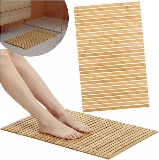 Covor Antiderapant De Baie Din Lemn Natural Brown 50x80 Cm