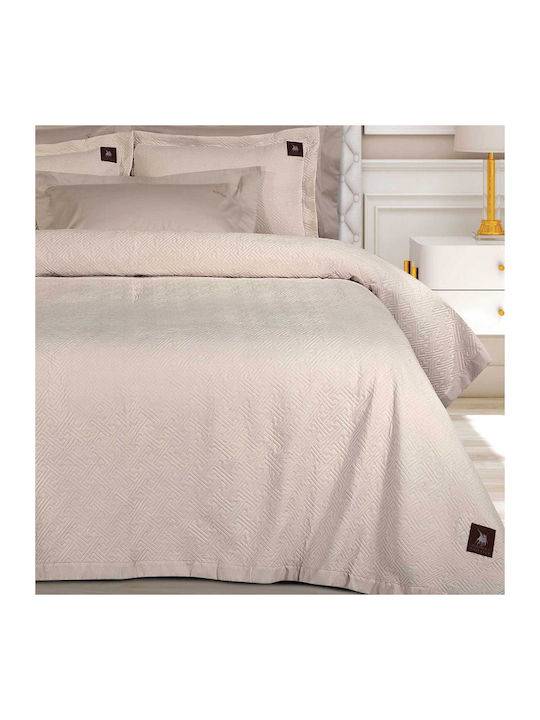 Κουβερλί 240x250 King Greenwich Polo Club Essential 4451 Beige 100% Microsatin