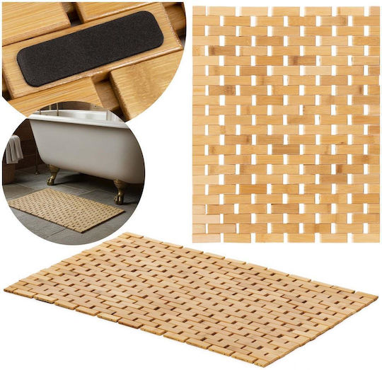 Covor Antiderapant De Baie Din Lemn Natural Brown 50x80 Cm