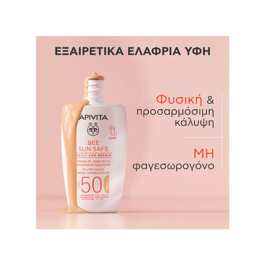 Apivita Bee Sun Safe Daily Age Repair Cremă Antisolară de Față SPF50 cu Pigment 50ml
